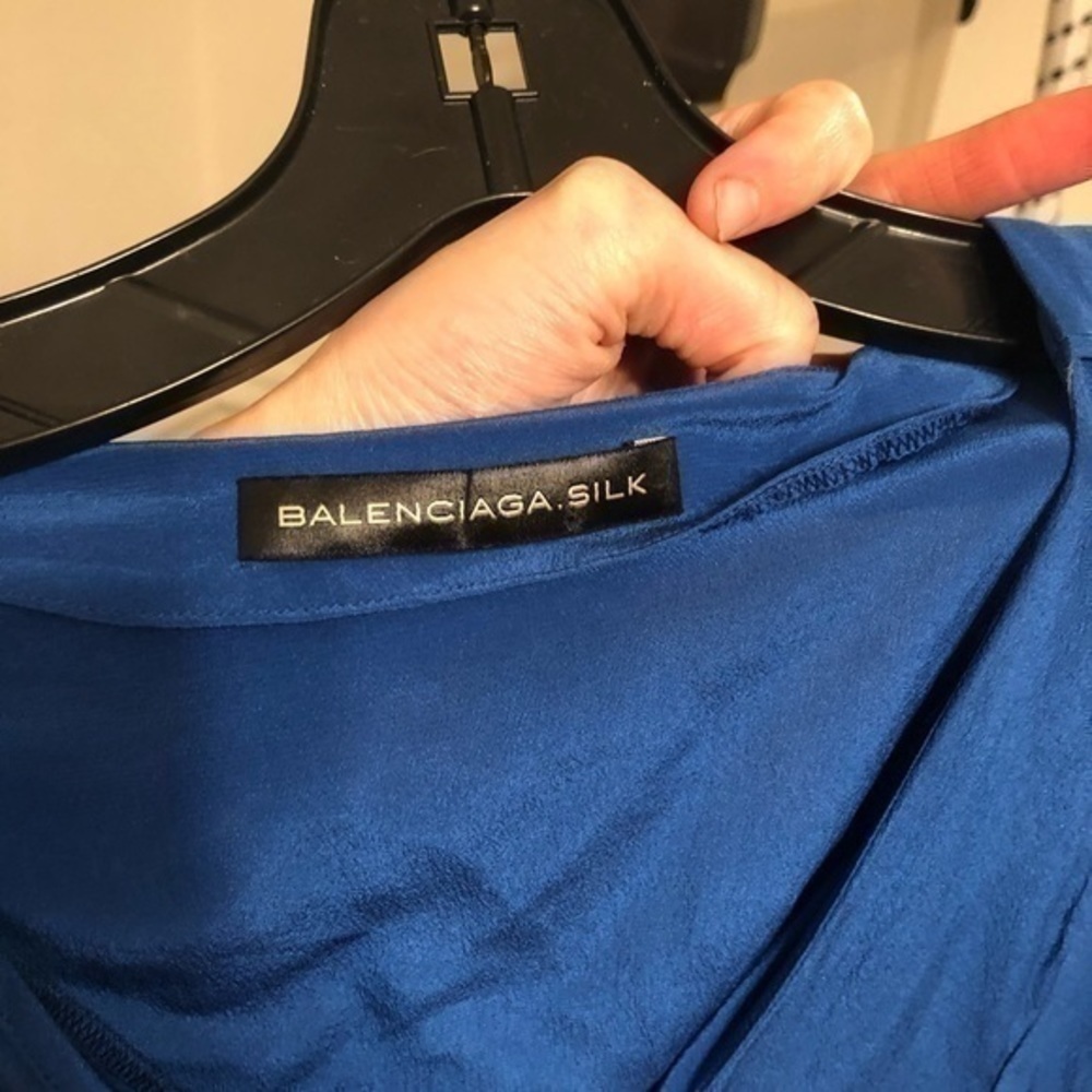 Balenciaga Paris blue silk dress - Picture 8 of 13
